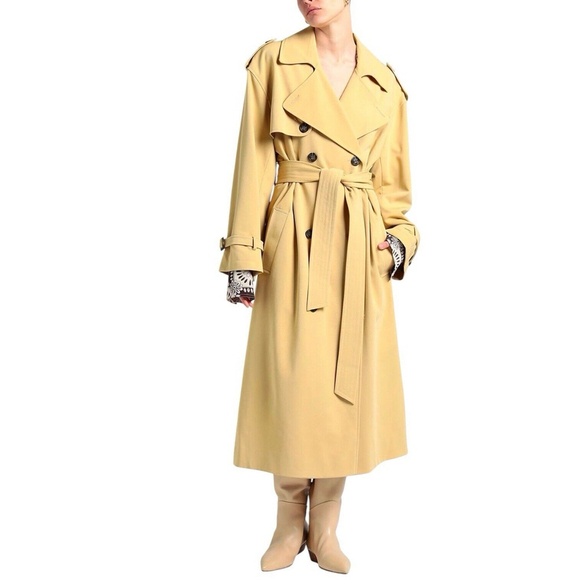 Topshop Jackets & Blazers - NWT Topshop Trench Coat Double Breasted Belted Sand Mustard Sz. 10